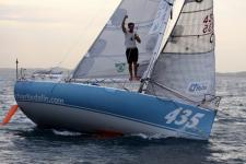 Charlie Dailin wint met een serie boot het trans-Atlantische gedeelte