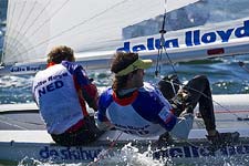 Team Coster won een manche in de 470 klasse
